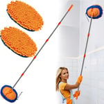 20 Feet High Reach Wall Duster - Chenille Microfiber Cleaning Head Wall Mop with 3-14 ft Spliceable Pole | Wall Cleaner for Roof Car Home Walls and High Ceilings | Washable Cleaning Cloth