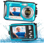 Appareil Photo Etanche, 10 ft 1080P Full HD 2.7K 48MP Caméra sous-Marine 16 x Zoom numérique sous-Marin Camera Double écran Caméra Sport pour la Plongée en Apnée