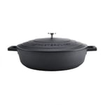 KITCHENCRAFT MasterClass Cast Aluminium Shallow Casserole Dish, 5L, Black