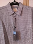 Marks and Spencer Mens White Mix Brushed Cotton Gingham Shirt Size L BNWT