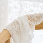 Beige Rose Lace Cafe Sheer Curtains Window Drapes for Bedroom Living Room Rod P