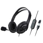 Wired USB Headset with Microphone Type-C for  Skype Office Call Center 1Set Q8B4