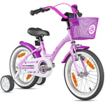 PROMETHEUS BICYCLES® barnesykkel 16 tommer lilla-hvit