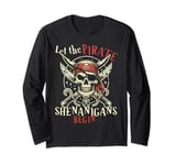 Halloween Skull Let The Pirate Shenanigans Begin Men Boys Long Sleeve T-Shirt