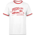 Star Wars Speeder Bike Customs Unisex Ringer T-Shirt - White/Red - M