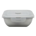 Fackelmann 684083 Boite de Conservation Alimentaire hermétique en INOX Micro-ondable 400ml, Lunchbox avec Valve à Vapeur et Couvercle en Plastique, Plastique, Acier Inoxydable, 13,5x10,5cm