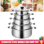 10x Stainless Steel Saucepan Set Non Stick Induction Deep Saucepan Set Pots Pans