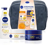 NIVEA Q10 Trousse Energy (1 x 1 pce), Trousse de toilette garnie contenant 3 soins visage et corps, Coffret cadeau femme idéal à emporter partout avec soi