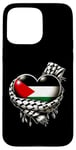 iPhone 15 Pro Max Palestine Heart Flag Palestinian Keffiyeh Palestine Case