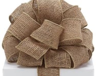 2"Burlap Wire Wired Edged Hessian Jute Ribbon 3m