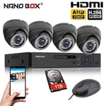 Smart CCTV System 4 Channel DVR 4x Outdoor HD Security Cameras 1TB Hard Drive UK