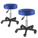 TactFire Tabouret de Bureau, Tabouret à roulettes Rotation à 360°, pour Salon de Massage, Bureau, Clinique (2, Bleu)