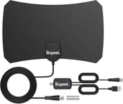 Antenne TV Intérieur Puissante, Amplifiée 120 Miles avec Signal Amplificateur Booster et 3,7 Mètres Câble Coaxial, Soutien Smart TV 1080P HD 4K VHF UHF FM, Antenne TNT