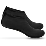 Vattensportsskor Barfota Snabbtorkande Aqua Yogasockor Slip-on för Män Kvinnor Barn Black 6/7 UK