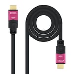 Nanocable 10.15.3720 câble HDMI 20 m HDMI Type A (Standard) Noir, Rose - Neuf