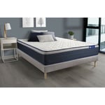 Actisom - Ensemble matelas Ressorts ensachés+Mémoire de forme actiflex max 140x200 cm Maxi épaisseur 7zones confort + sommier kit gris