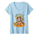 Womens Saint Peter Keys to the Kingdom Catholic Saint for Kids V-Neck T-Shirt