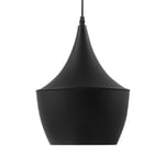 Lampe Suspension Design Tendance Abat-jour Noir Intérieur Doré E27 60W pour Écl