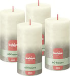 Bolsius Rustic Pillar Candle - Fading Metallic - Ivory & Champagne - Pack of 4 - Long Burning Time 60 Hours - Includes Natural Vegan Wax - No Palm Oil - 13 x 7 cm - Christmas Decorations