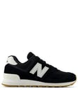 New Balance Womens 574 Trainers - Black/white, Black/White, Size 5.5, Women