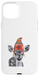 Coque pour iPhone 15 Plus Mère de cerf faon mignon portant un chapeau d'hiver tricoté dessin croquis