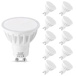 GU10 LED Bulbs Warm White 3000K, LEHASI 5.5W LED Spotlight 50W Halogen Equivalent, 500LM Energy Saving Light Bulbs, 120° Beam Angle, Non Dimmable, Pack of 10