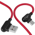 2.1a Charger Cable Micro Usb Type-c Sync Data Red Android 1m