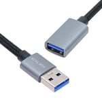 chenyang Câble USB 3.0 en nylon tressé USB 3.0 type A Plug to Socket Extension Data Cable 5Gbps pour disque SSD caméra 0,3 m