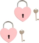 Serrure Coeur,2 pièces Cadenas C?ur Cadenas D'amour Cadenas en forme de c?ur avec clé pour la Saint-Valentin,Mariage,Anniversaire,Boîte à main(Rose)(Q1122)