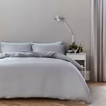 Silentnight 100% Pure Cotton Collection Duvet Cover Set Silver. Supersoft Snuggly Easy Care Duvet Cover Quilt Bedding Set - Super King (260cm x 230cm) + 2 Matching Pillowcase., 520508GE