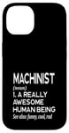 Coque pour iPhone 14 Définition de machiniste amusante Magasin d'outils de machines-outils