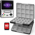 60 Étui Pour Cartes De Jeu Pour Nintendo Switch/3ds/3dsx/2ds/Dsi, Boîte De Rangement Jeux Switch, Rangement Jeux Switch Avec 24 Fentes Cartes 3ds & 36 Fentes Cartes Sd, Gris