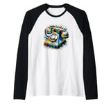 Polygon Art Vintage Telephone Landline Dial Raglan Baseball Tee