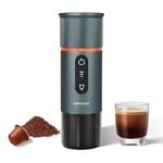 COTGCO Machine à Cafe Portable pour Voyage: Machine Expresso Portable pour Voiture et Camping - Chauffage Rapide - Café à Tout Moment - Compatibilité Capsules Nesspreso - Bleu-