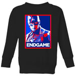 Avengers Endgame Captain America Poster Kids' Sweatshirt - Black - 9-10 ans - Noir