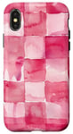 Coque pour iPhone X/XS Rose aquarelle damier IT Dead Lights Pattern --ar 9:16