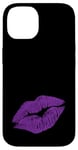 Coque pour iPhone 14 Purple Kissing Rouge à lèvres | Design parfait pour les fêtes des années 80