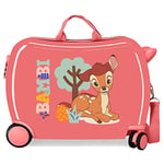 Disney Bambi Valise Enfant Corail 50 x 39 x 20 cm Rigide ABS Fermeture à Combinaison latérale 78 L 1,8 kg 4 Roues Bagages à Main, Rouge, Valise pour Enfant