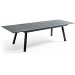 Table de jardin extensible en aluminium gris