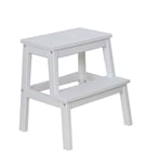 SLRMKK Step stool Step Ladder Stool Square Mazar Easy Assembly Dual-use Solid Wood Household Changing Shoes Stool Stairs, 2 Color Optional (Color : White)