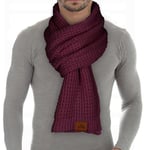 Loowoko echarpe homme femme hiver, Écharpe à Gaufre en forme classique, Automne Hiver Echarpe en Tricot Tricoté Chauds Épaisses Longues,Cadeau de Noël pour Amis et famille Rouge