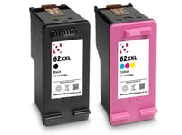 Refilled Ink For HP 62 XXL Black And Colour Ink Cartridges For HP Envy 5640