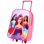 Barbie Foldable Trolley Cabin Bag Dolls Travel Luggage Girls Pink