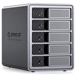 ORICO Boîtier pour Disque Dur 5 Baies 40Gbps pour 5 Disques Durs, Station d'accueil pour Disque Dur 3,5 Pouces jusqu'à 22TB, Supporte DaisyDChain, sans Disque Dur (9858T3)