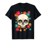 Sugar Skull Dia De Muertos Floral Day of The Dead Hippie T-Shirt