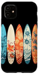 Coque pour iPhone 11 Planche de surf tropicale colorée Art Hibiscus Beach Vibes