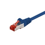 Goobay Câble réseau Cat 6 Câble LAN pour Gigabit Ethernet S-FTP, 10m, bleu, 1.[G535]