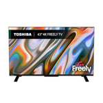 Toshiba 43”UV2F53DB 4K Smart VIDAA TV, Ultra HD, HDR10, Freely, Disney+, Prime Video, Netflix, Dolby Atmos, Dolby Vision, Sound by Onkyo, Works with Alexa, Works with Google Assistant, VIDAA Voice