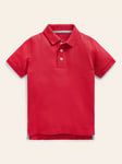 Mini Boden Kids' Cotton Polo Shirt, Rockabilly Red