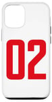 iPhone 12/12 Pro Number 02 in Red printed both sides Case